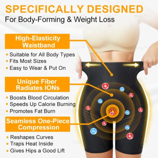 Kkio®Medical-Grade Mugwort Infrared Ion Fiber Massage Body Shaping Shorts - Image 14